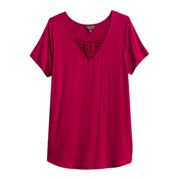 41 Hawthorn Tops - 41 Hawthorn Stitch Fix | Laiken Braided Detail Knit Top Burgundy | Size 1X